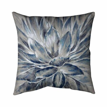 BEGIN HOME DECOR 26 x 26 in. Blue & Grey Flower-Double Sided Print Indoor Pillow 5541-2626-FL95